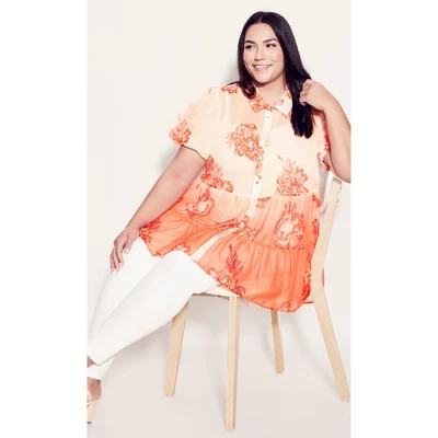 Women's Plus Size Shion Tiered Shirt - Blush | ARNA YORK - Image 3