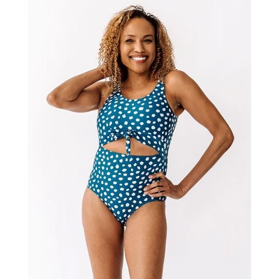 Lime Ricki Women's Indigo Dot Knotted One-Piece - Image 2