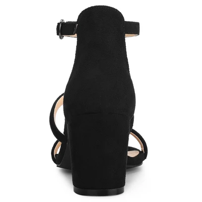 Allegra K Women's Open Toe Strappy Chunky Heels Sandals - Image 3