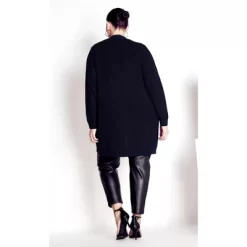 Women's Plus Size Boyfriend Cardigan - Navy | AVENUE