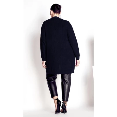 Women's Plus Size Boyfriend Cardigan - Navy | AVENUE