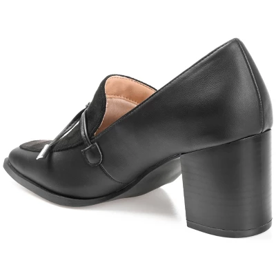 Journee Collection Womens Crawford Tru Comfort Foam Square Toe Mid Stacked Heel Pumps - Image 6