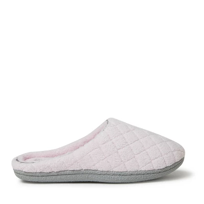 Dearfoams Women's Leslie Quilted Microfiber Terry Memory Foam Clog Slipper