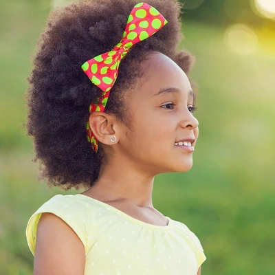 Girls' Lucky CZ Horseshoe Screw Back Sterling Silver Earrings - In Season Jewelry - Image 2