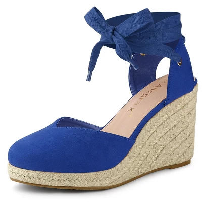 Allegra K Women's Closed Toe Espadrilles Wedges Tie Up Wedge Sandals - Image 10