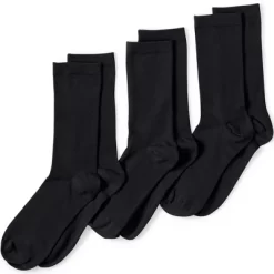 Lands' End Women's 3-Pack Seamless Toe Solid Crew Socks