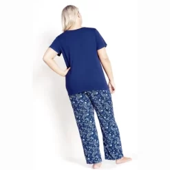 Women's Plus Size Weekend Love Sleep Top - Navy | AVENUE