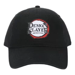 Demon Slayer Embroidered Season 1 Logo Black Adjustable Baseball Hat