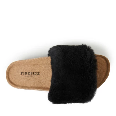 Fireside By Dearfoams Women's Canberra Genuine Shearling Band Footbed Slide Slippers - Image 4