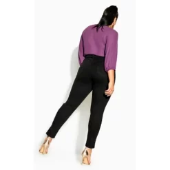 Women's Plus Size Harley Rip Cuff Jean - Black | CITY CHIC