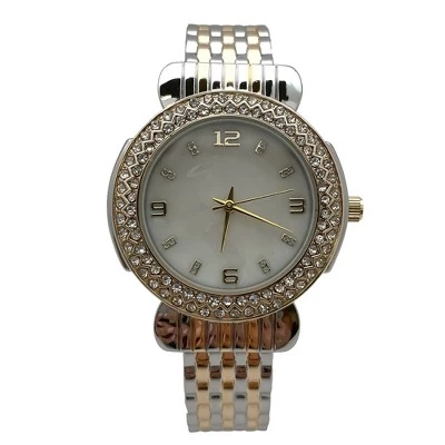 Olivia Pratt Round Face Rhinestone Bezel Bangle Women Watch - Image 5