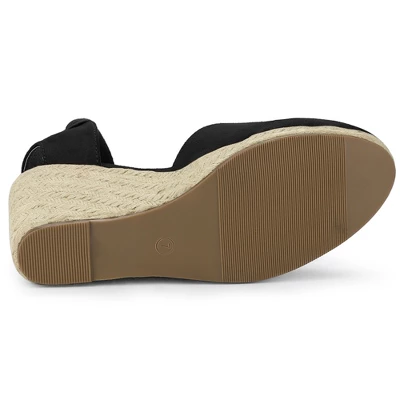 Allegra K Women's Closed Toe Espadrilles Wedges Tie Up Wedge Sandals - Image 5