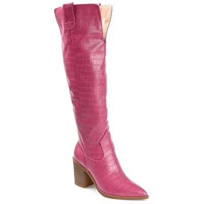 Journee Collection Womens Therese Tru Comfort Foam Wide Calf Stacked Heel Knee High Boots - Image 12