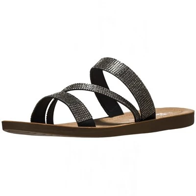 Alpine Swiss Womens Rhinestone Slide Sandals Dressy Summer Strappy Flat Shoes - Image 4