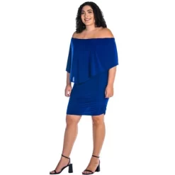 Womens Plus Size Convertible Bodycon Mini Dress Ruffled Sleeve