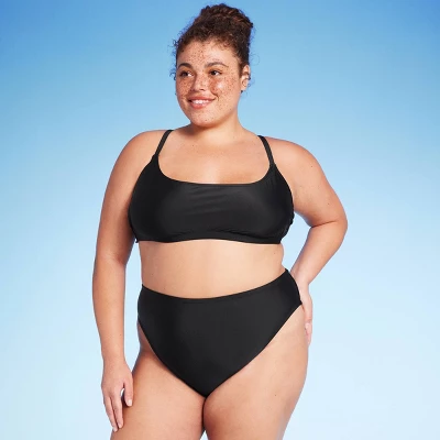 Women's Cheeky High Waist High Leg Bikini Bottom - Wild Fable™ Black - Image 2