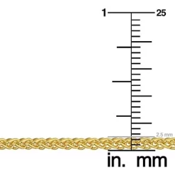 Pompeii3 14k Yellow Gold Filled 2.5 Mm Round Wheat Chain Necklace Mens 26"