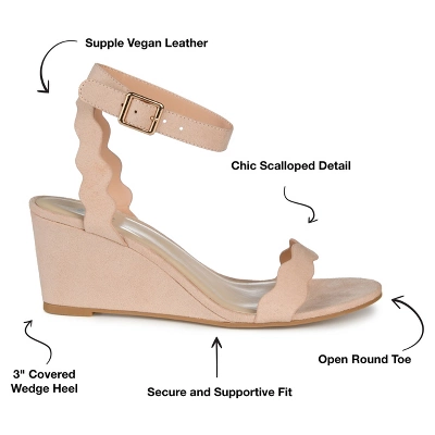 Journee Collection Womens Loucia Buckle Ankle Strap Wedge Sandals - Image 7