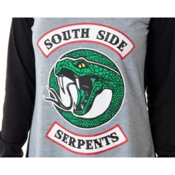 Riverdale Women's Southside Serpents Raglan Sleep Shirt Pajama Nightgown