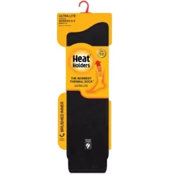 Heat Holders Ultra Lite Women's Ultra Liteite Holly Solid Long Sock Black Us 5-9| Size Women's 5-9 - Black