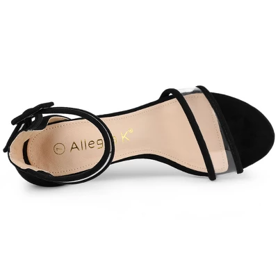 Allegra K Women's Clear Ankle Strap Chunky Heels Sandals - Image 4