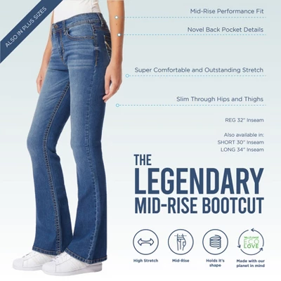 WallFlower Women's Legendary Bootcut Mid-Rise Insta Stretch Juniors Jeans (Standard And Plus) - Image 3