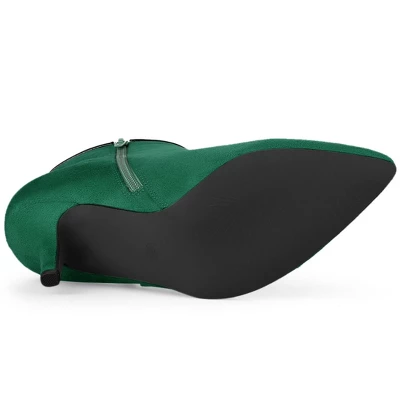 Allegra K Women's Bow Pointed Toe Stiletto Heel Ankle Boots - Image 4