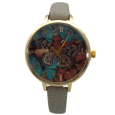 Olivia Pratt Faux Leather Butterflies Dial Women Watch - Image 4