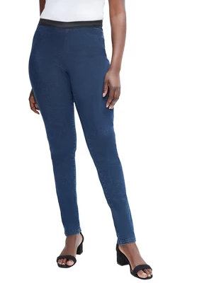 Jessica London Women’s Plus Size Petite Straight Leg Stretch Denim Jeggings - Image 5