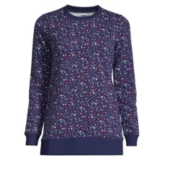 Lands' End Lands' End Women's Tall Serious Sweats Crewneck Long Sleeve Sweatshirt Tunic