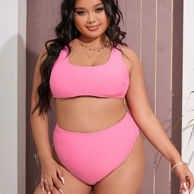 Women's Cross Back Plus Size Bikini Top -Cupshe - Image 5