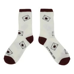 Harry Potter Hogwarts Letters Womens White Casual Crew Socks With 3D Hedwig Attachment