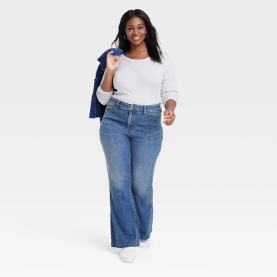 Women's High-Rise Relaxed Flare Jeans - Ava & Viv™ - Image 2