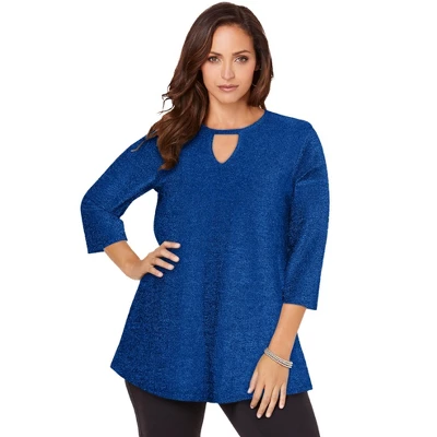 Jessica London Women’s Plus Size Keyhole Shimmer Tunic - Image 4
