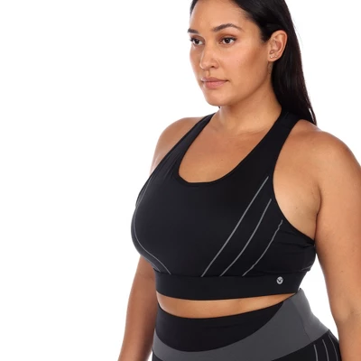 Plus Size Cut Out Back Mesh Sports Bra - White Mark - Image 3