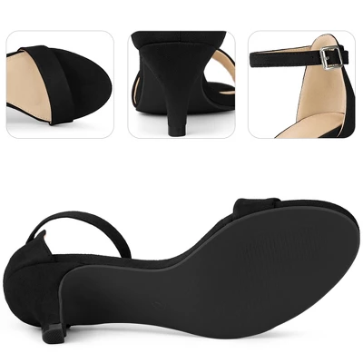 Perphy Open Toe Ankle Strap Kitten Heels Sandals For Women - Image 3