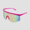 Women's Crystal Plastic Shield Sunglasses - Wild Fable™ Pink