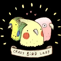 Women's Design By Humans Crazy Bird Lady By SophieCorrigan Racerback Tank Top