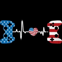 Women's Design By Humans July 4th Flag Heartbeat Video Gamer By Ujangkasep Racerback Tank Top