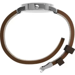 Men's Timex Easy Reader Watch With Leather Strap - Silver/Brown T20041JT