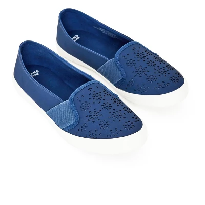 Women's WIDE FIT Laser Cut Skater - Navy | EVANS - Image 5