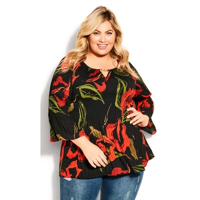 Women's Plus Size Pull-On Pleater Trim Top - Mono | AVENUE - Image 5