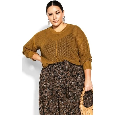 Women's Plus Size Amelia Sweater - Dark Gold | CITY CHIC - Image 6