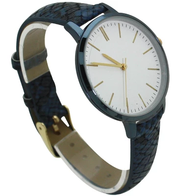 Olivia Pratt Snake Print Leather Strap Watch