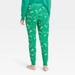 Women's Ski Scene Matching Family Thermal Pajama Pants - Wondershop™ Green