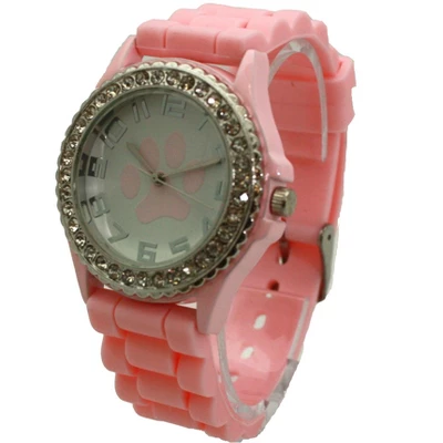 Olivia Pratt Every Day Silicone Paw And Rhinestones Colorful Women Watch - Image 6
