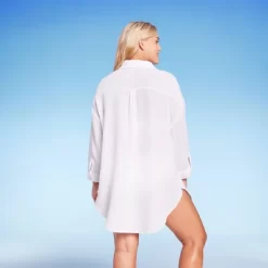 Women's Button-Up Cover Up Shirtdress - Kona Sol™