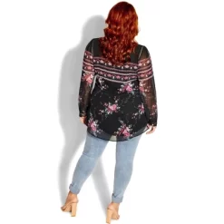 Women's Plus Size Adele Top - Black | CITY CHIC