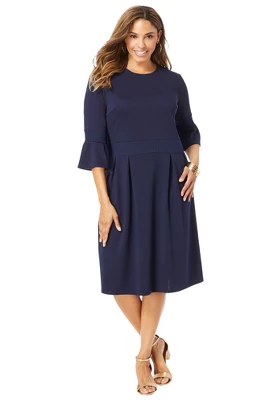 Jessica London Women’s Plus Size Ponte Fit & Flare Dress