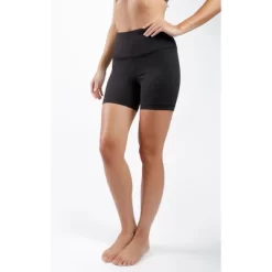 90 Degree By Reflex Womens 2 Pack High Waist Power Flex Yoga Shorts Tummy Control 5" Biker Shorts